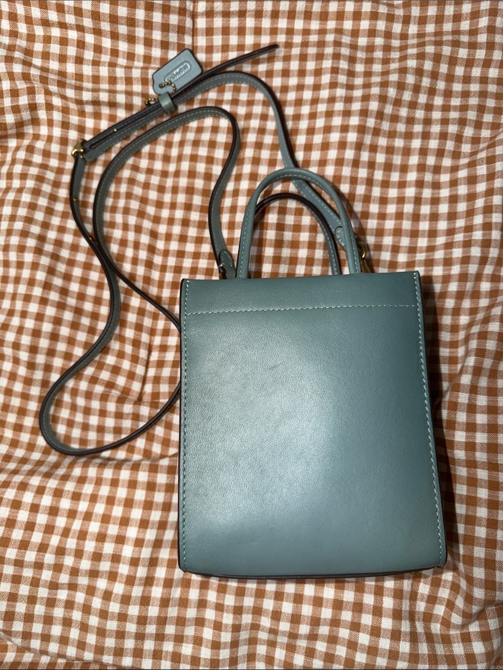 Coach Teal Leather Crossbody Tote - Women Bags